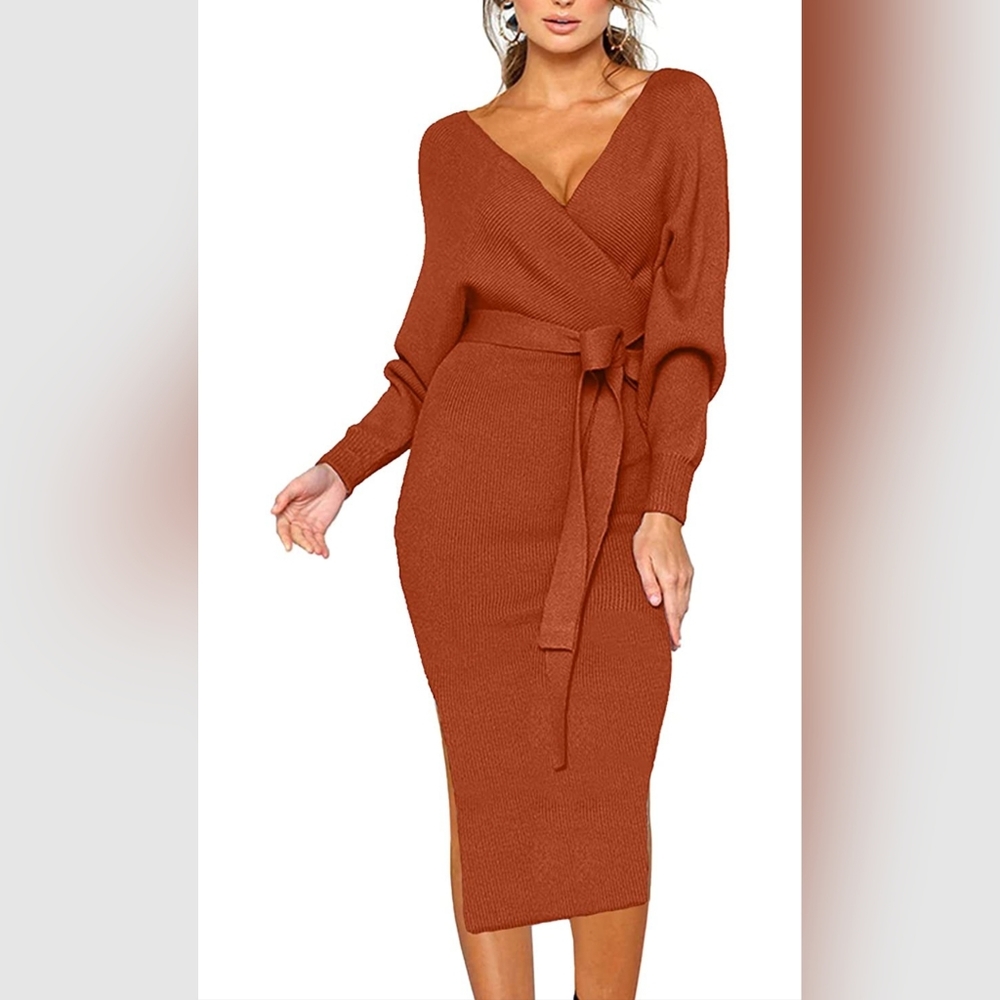 🎀Women's | V Neck Bodycon Dress | Large - Picture 8 of 9